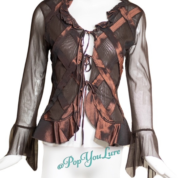 BC Black Cat Fashions LA Tops - BC Fashions Brown Shear Top